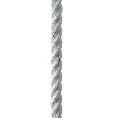 New England Ropes 1\/2" X 15 Premium Nylon 3 Strand Dock Line - White w\/Tracer