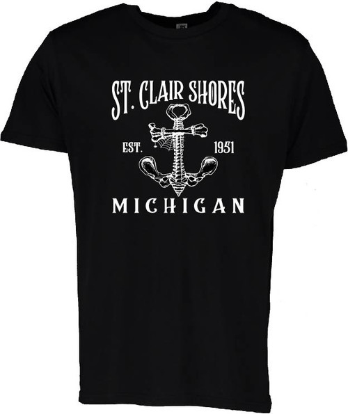 St. Clair Shores Skeleton Anchor Tshirt MyDeal Graphics