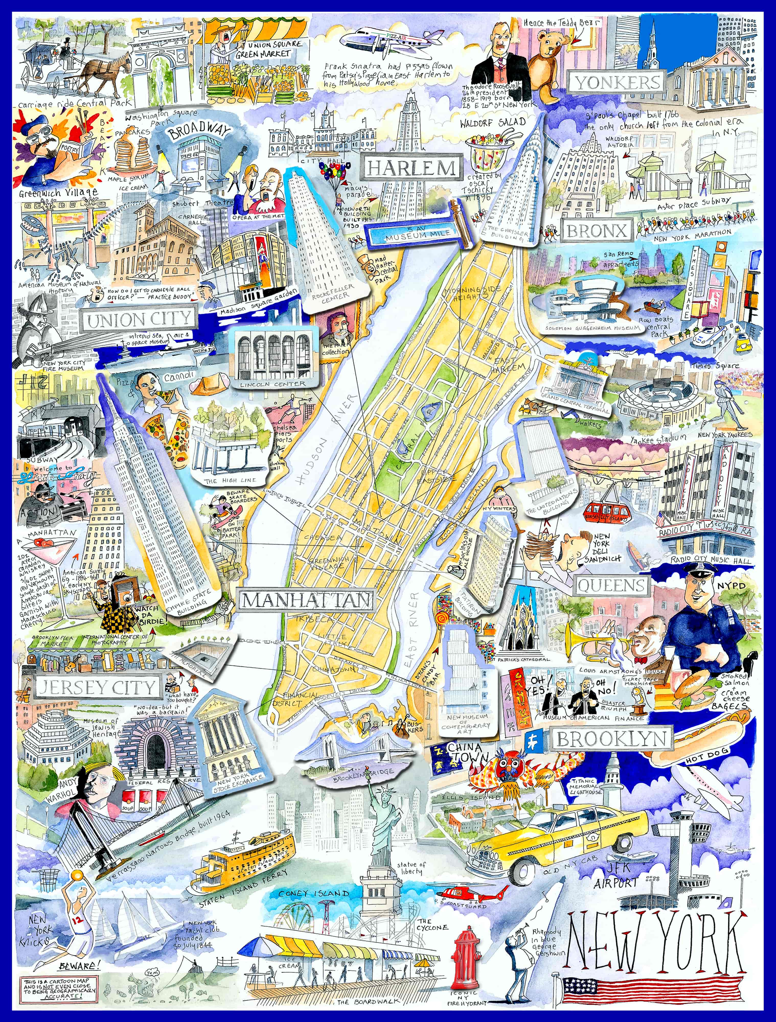 New York City Illustrated Map Puzzle