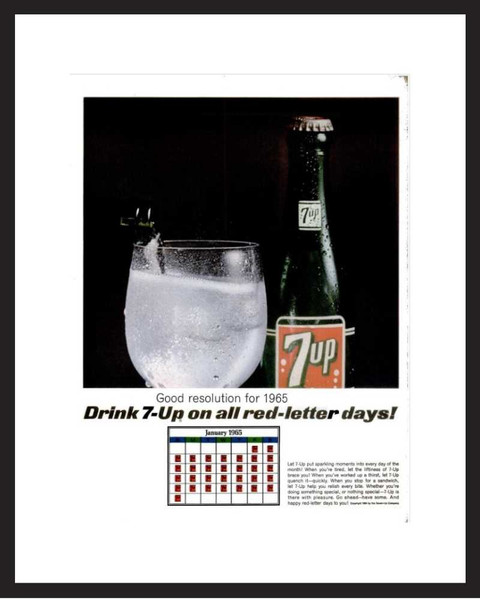 IFE Magazine - Framed Original Ad - 1965 7-Up Ad