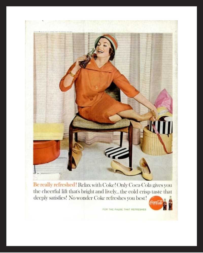 LIFE Magazine - Framed Original Ad - 1960 Coke Ad