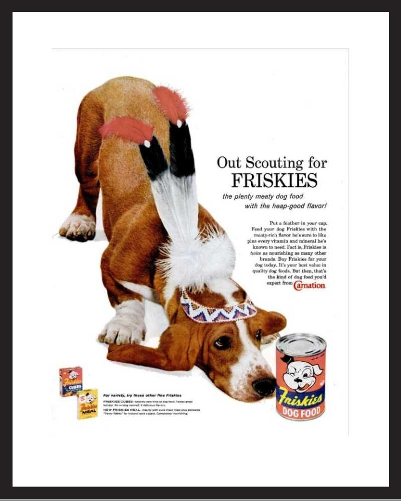 LIFE Magazine - Framed Original Vintage Ad - 1960 Friskies Dog Food Ad