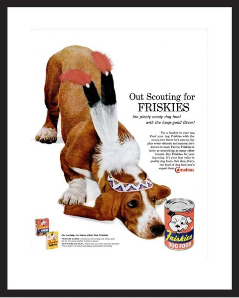LIFE Magazine - Framed Original Ad - 1960 Friskies Dog Food