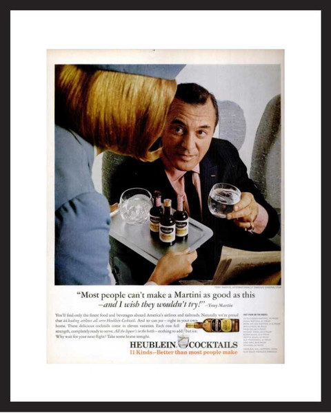 LIFE Magazine - Framed Original Ad - 1965 Heublein Cocktails Ad