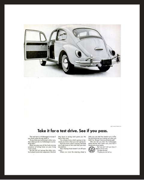 LIFE Magazine - Framed Original Ad - 1965 VW Bug Ad