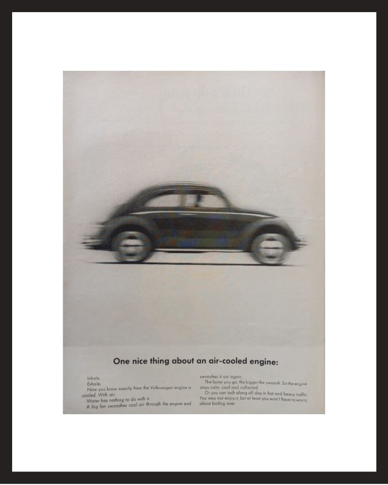 LIFE Magazine - Framed Original Ad - 1962 Air-Cooled VW Bug Ad 