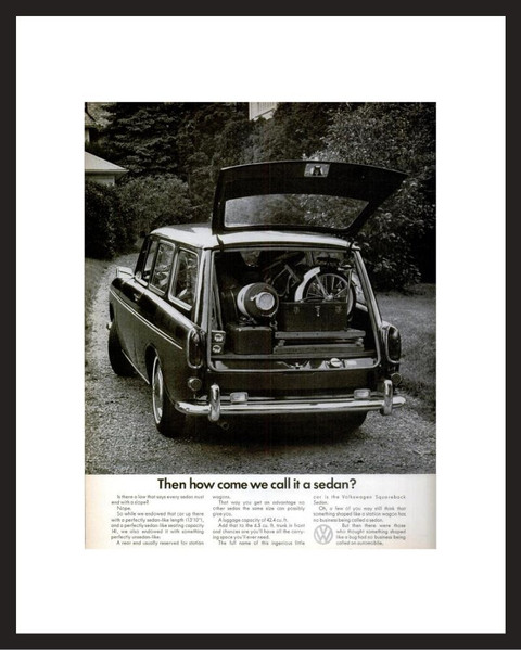 LIFE Magazine - Framed Original Ad - 1968 VW Sedan Ad 
