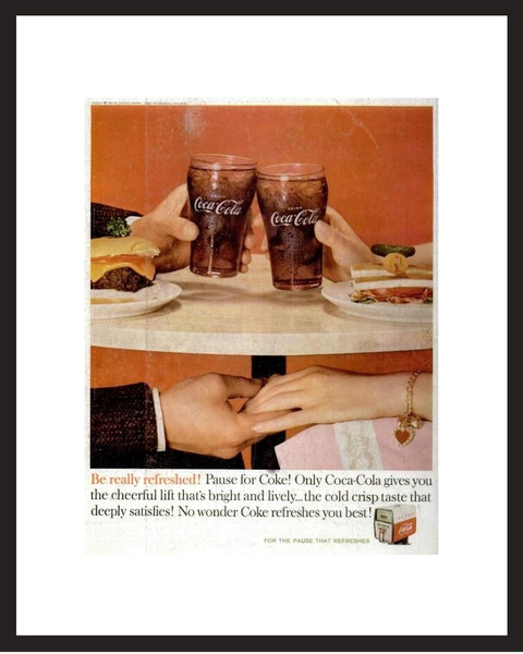 LIFE Magazine - Framed Original Ad - 1960 Coca-Cola Ad 