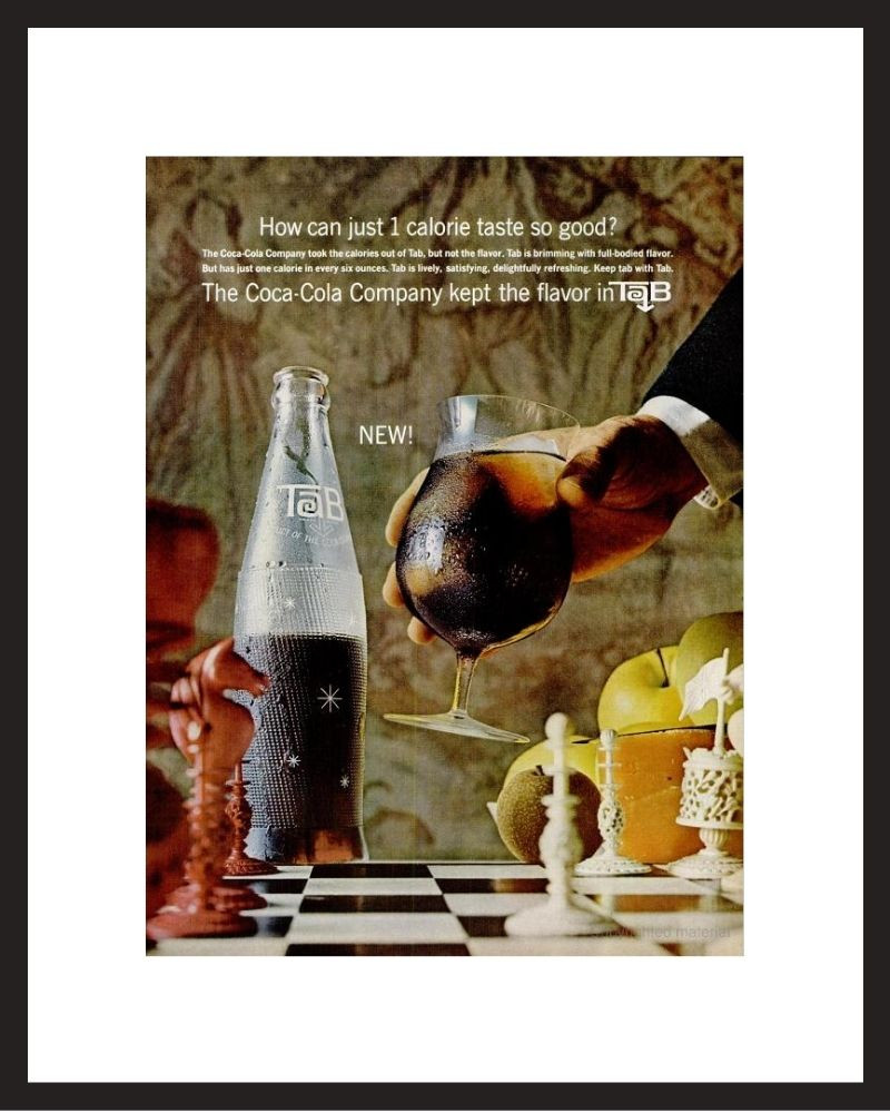 LIFE Magazine - Framed Original Ad - 1964 Tab Cola Ad