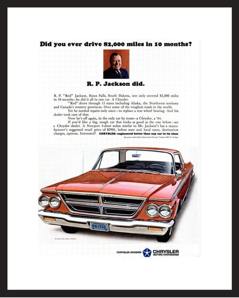 LIFE Magazine - Framed Original Ad - 1964 Dodge Ad