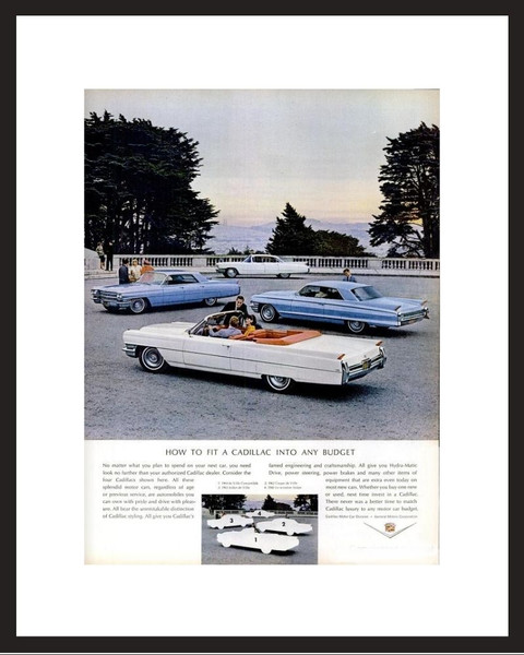 LIFE Magazine - Framed Original Ad - 1964 Cadillac Ad