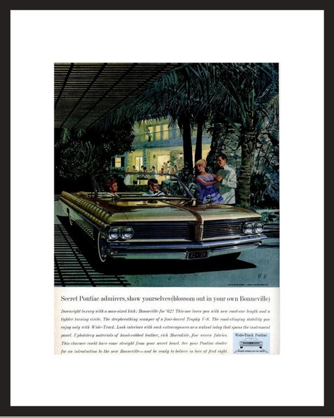 LIFE Magazine - Framed Original Ad - 1964 Pontiac Bonneville Ad