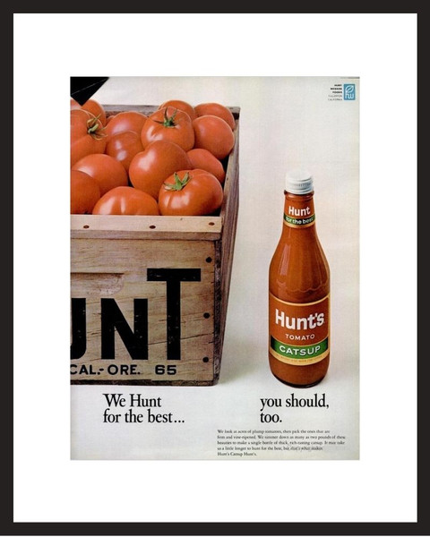 LIFE Magazine - Framed Original Ad - 1968 Hunts Catsup Ad