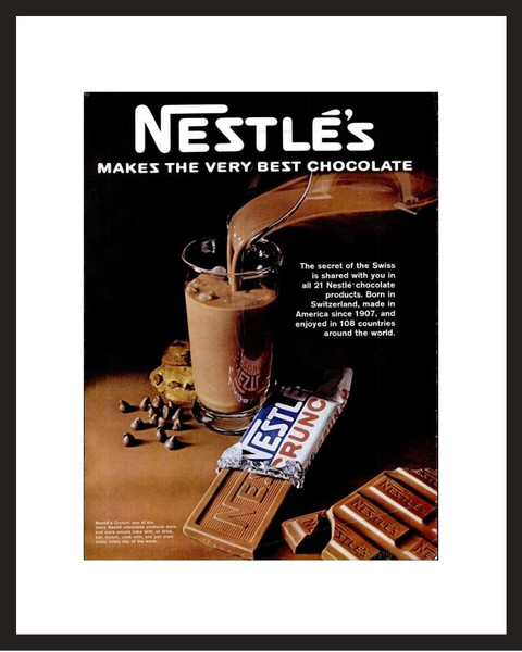 LIFE Magazine - Framed Original Ad - 1967 Nestle's Chocolate Ad