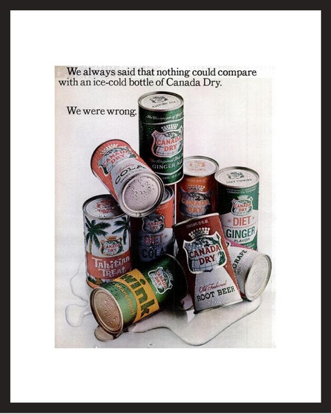 LIFE Magazine - Framed Original Ad - 1965 Canada Dry Soft Drinks Ad