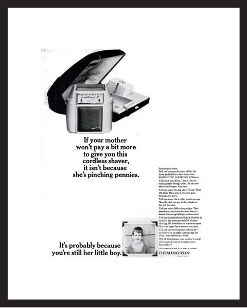 LIFE Magazine - Framed Original Ad - 1965 Remington Shaver