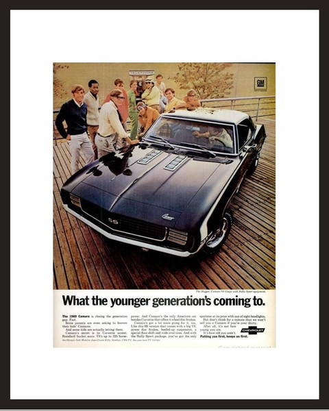 LIFE Magazine - Framed Original Ad - 1969 Camaro