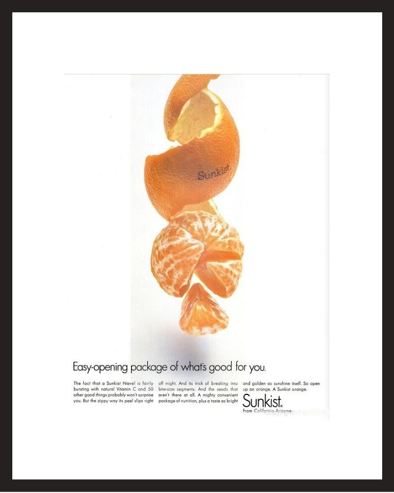 LIFE Magazine - Framed Original Ad - 1967 Sunkist Oranges