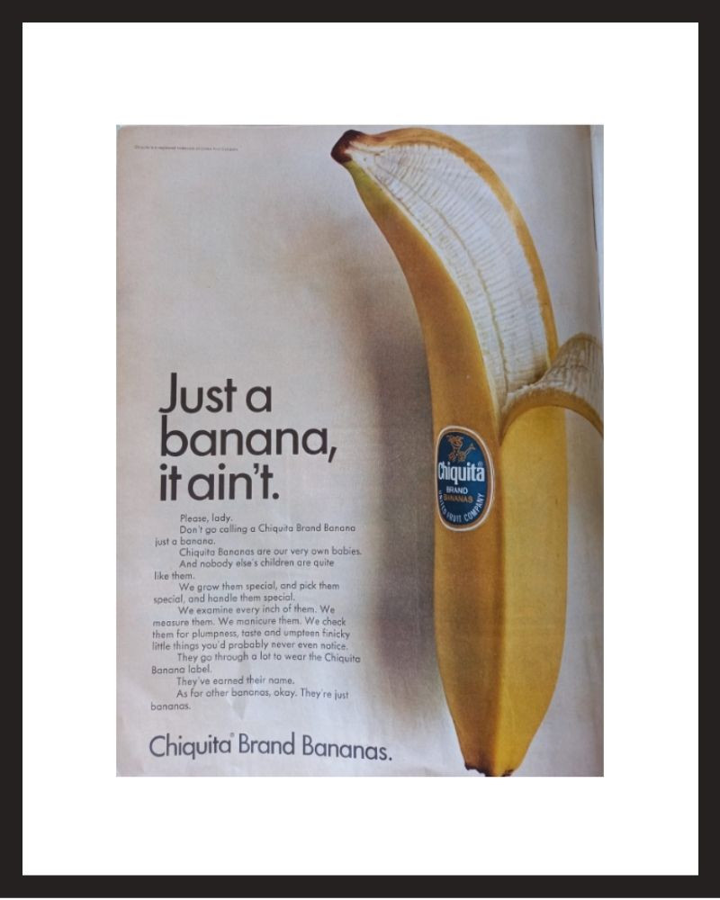 LIFE Magazine - Framed Original Ad - 1967 Chiquita Banana Ad