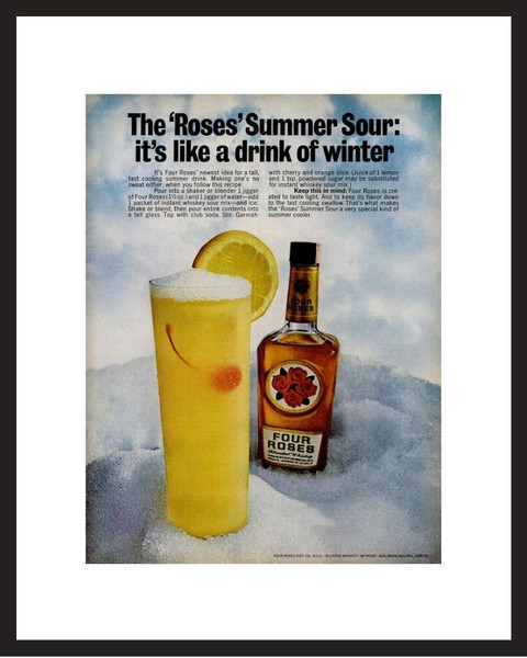 Framed Original Ad - 1968 Four Roses Whiskey Ad