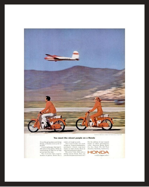 LIFE Magazine - Framed Original Ad - 1964 Honda Trail Bike Ad