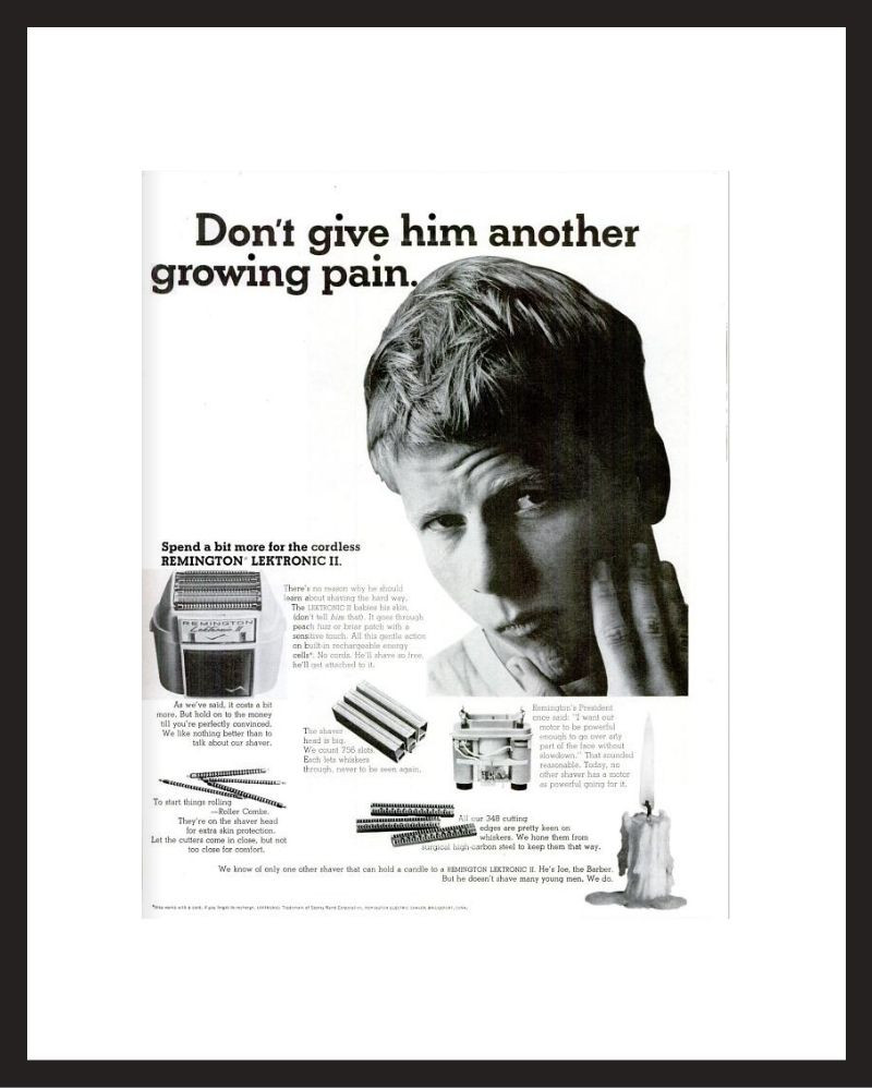 LIFE Magazine - Framed Original Ad - 1964 Remington Electric Shaver Ad
