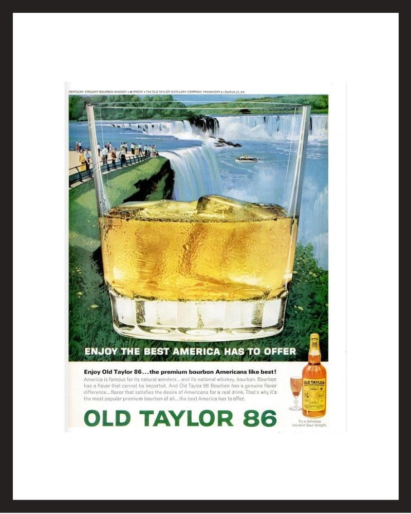 LIFE Magazine - Framed Original Ad - 1964 Old Taylor Bourbon