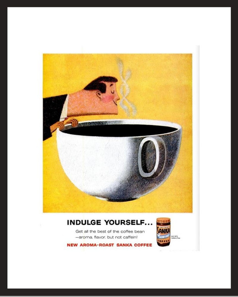 LIFE Magazine - Framed Original Ad - 1960 Sanka Coffee Ad