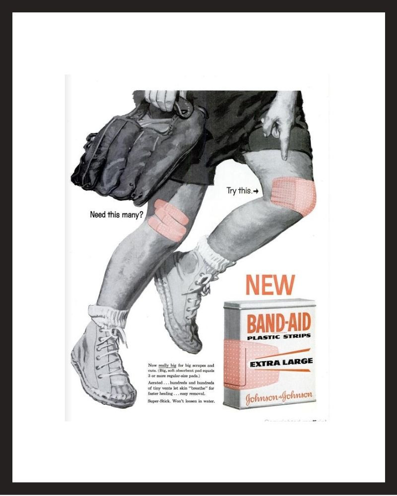LIFE Magazine - Framed Original Ad - 1960 Band-Aid Ad