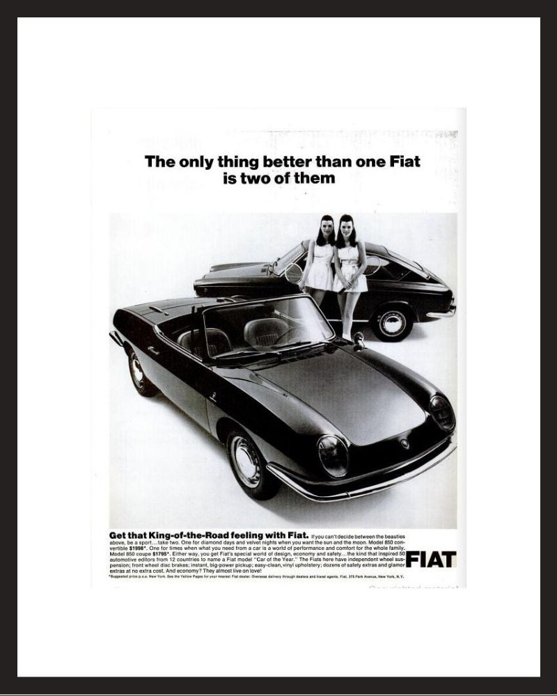 LIFE Magazine - Framed Original Ad - 1967 Fiat Ad