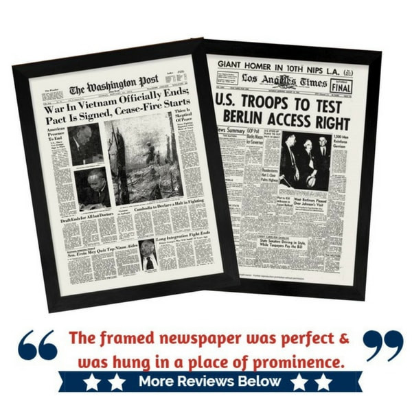 Framed Washington Post and LA Times