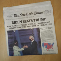 Biden Beats Trump - New York Times - November 8, 2020