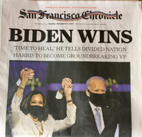 Biden Wins - San Francisco Chronicle - November 8, 2020