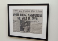 Framed Historic Reprint - World War II is Over - The Evening Star August 14, 1945