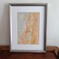 Joshua's Conquest of Ancient Israel | Framed Vintage Map Rescued from 1965 Atlas 