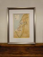 King David's Conquests in Ancient Israel | Framed Vintage Map Rescued from 1965 Atlas 