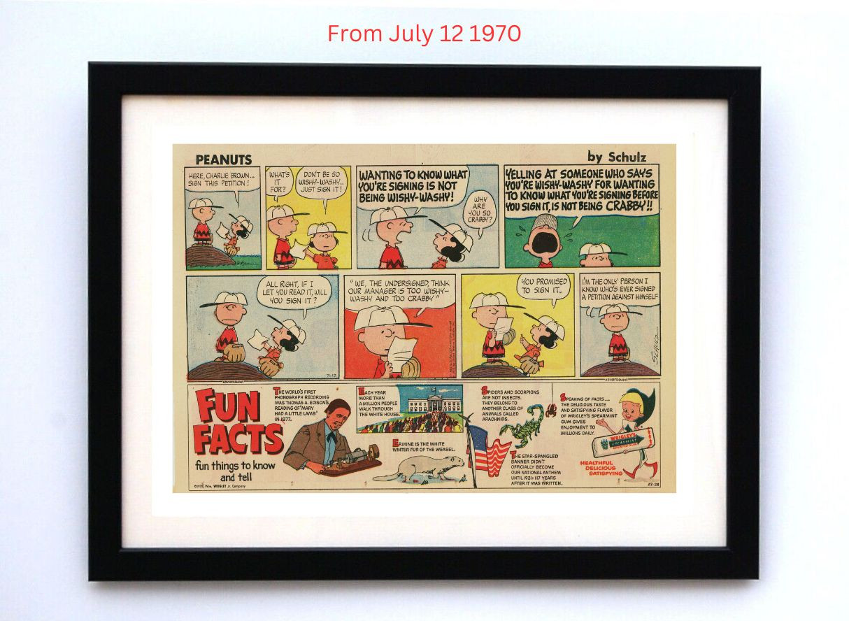 60s PEANUTS DATE BOOK POSTER FRAMING ① Peanuts by Charles Schultz - Framed Vintage Charlie Brown Comics