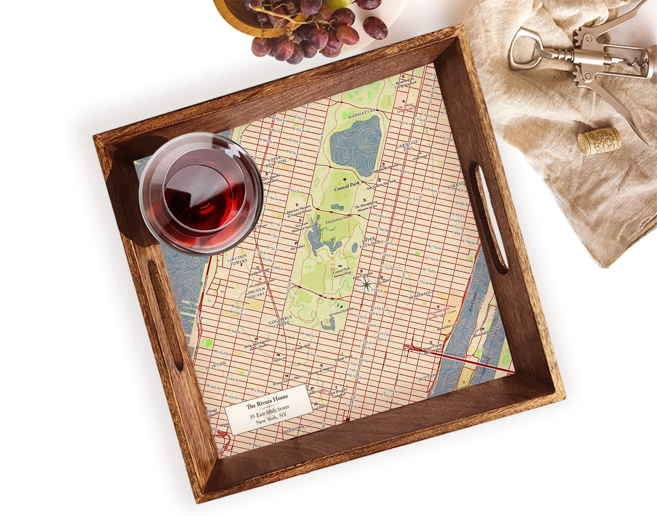 AnyDate Wood Map Serving Tray - Thumbnail 2