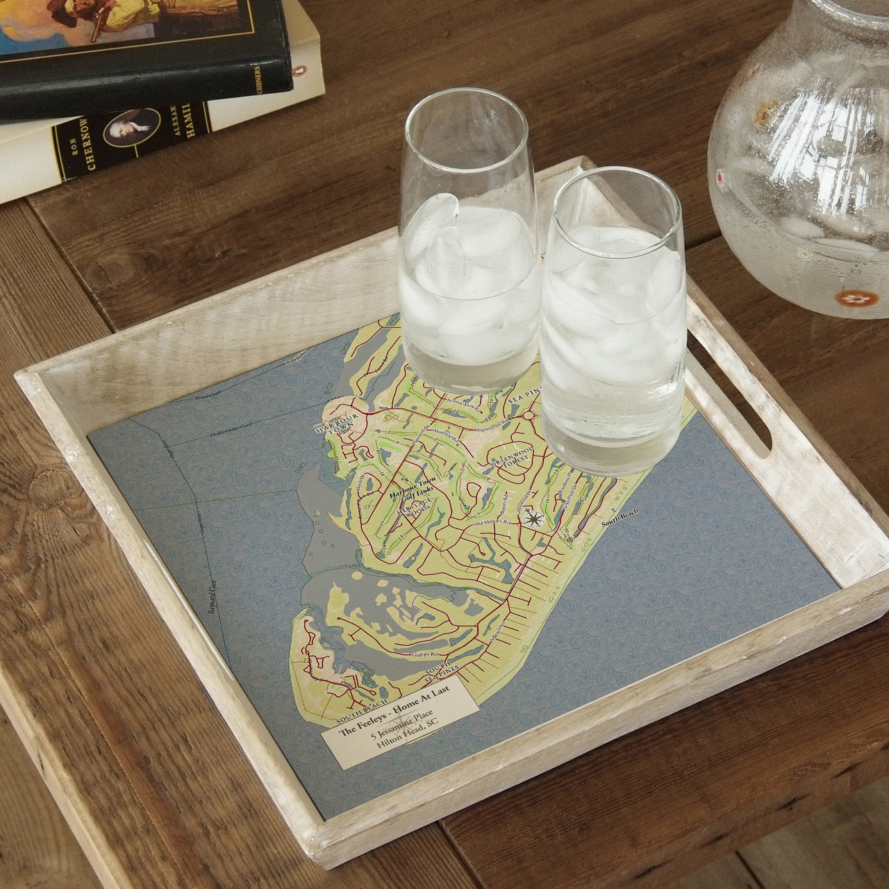 AnyDate Wood Map Serving Tray - Thumbnail 3
