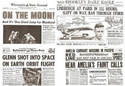 Air & Space Travel Historic Newspaper Set
