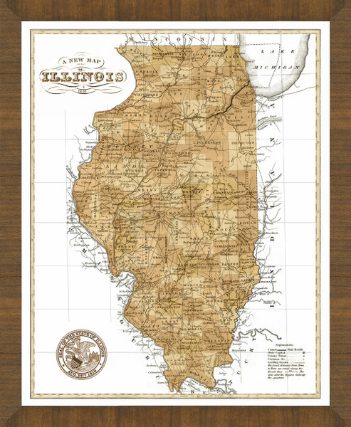 Old Map of Illinois