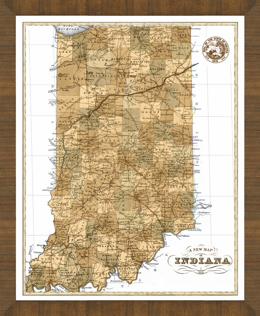 Old Map of Indiana