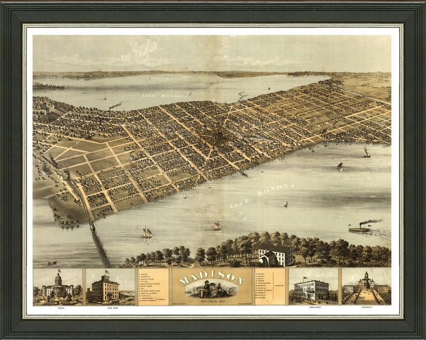 Old Map of Madison