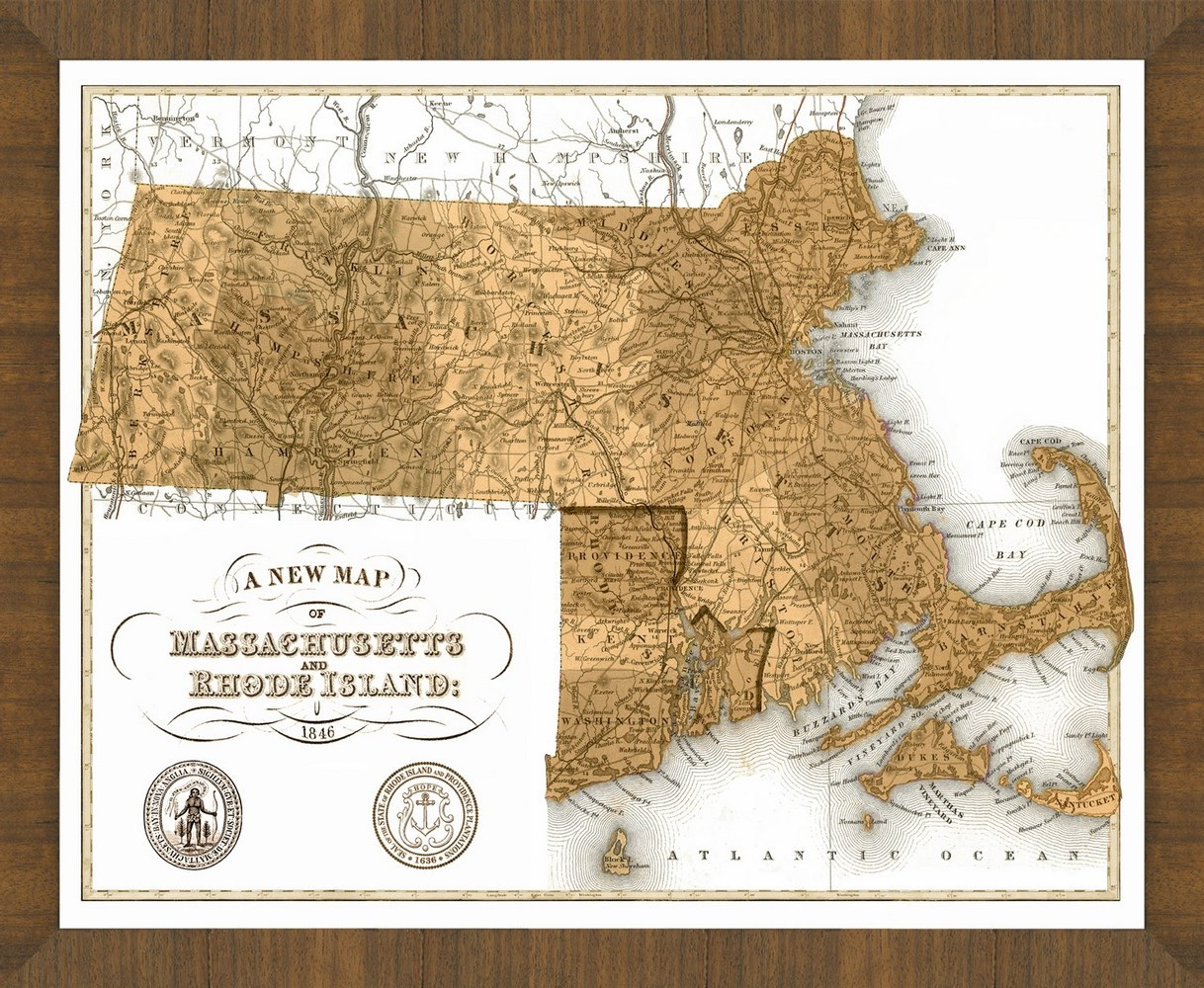 Old Map of Massachusetts