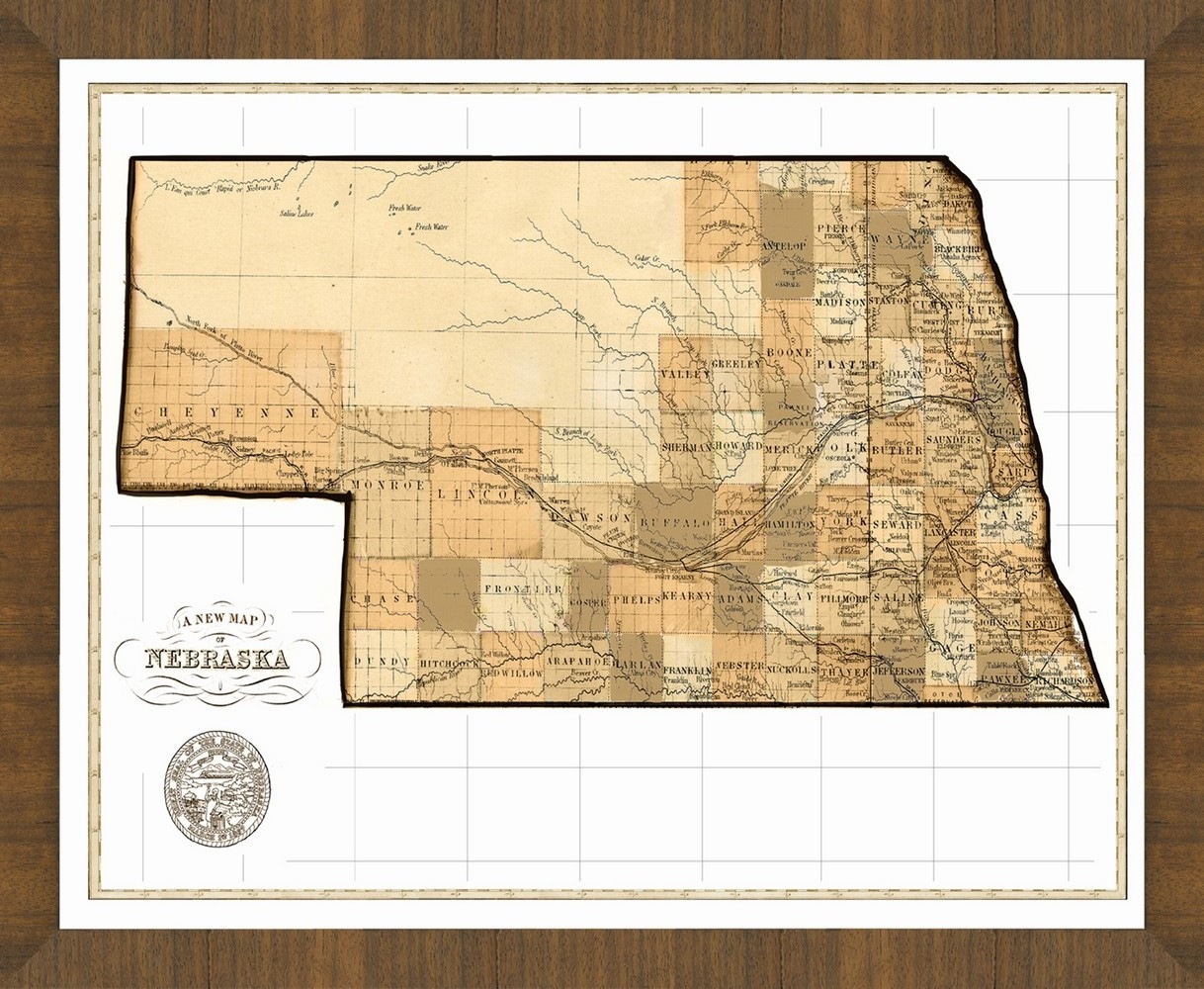 Old Map of Nebraska