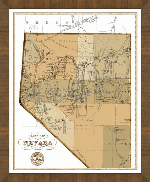 Old Map of Nevada