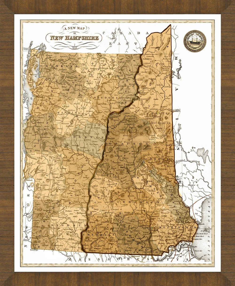 Old Map of New Hampshire