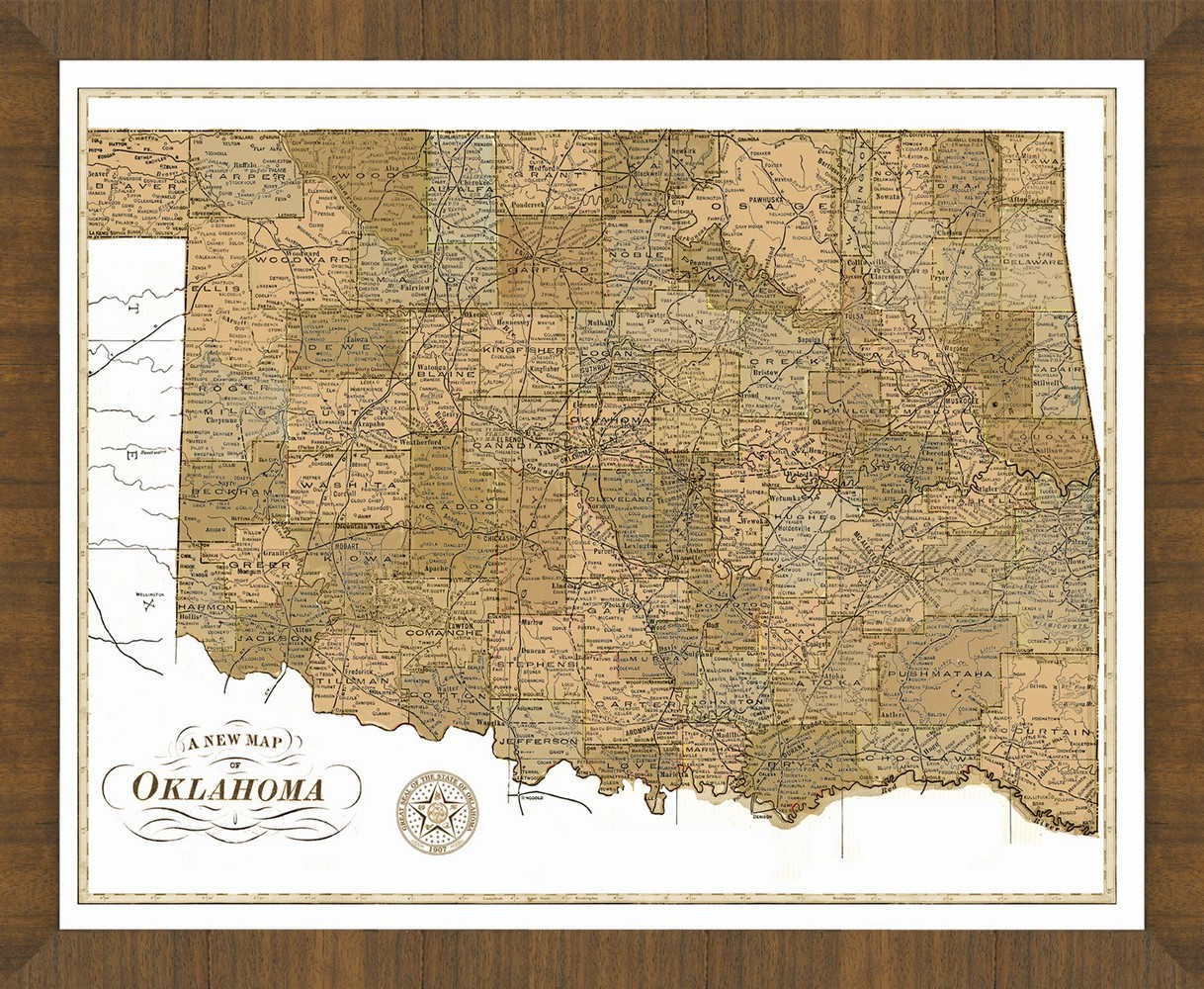 Old Map of Oklahoma