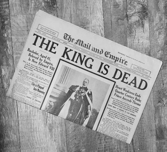 Death of King George V Historic Newspaper