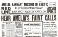 Amelia Earhart Newspaper Historic Coverage